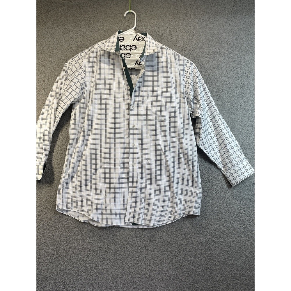 Synrgy Shirt Mens 4XL Plaid Button Front 100% Cotton Dress Casual